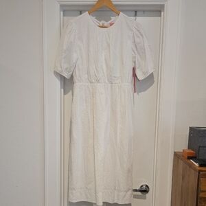 LDT Puff Sleeve Crew Neck Dress